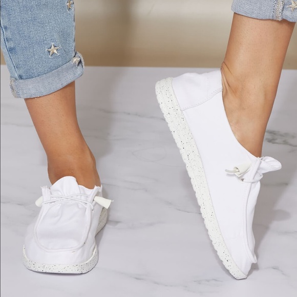 White Lace Up Comfy Shoes - Picture 6 of 6